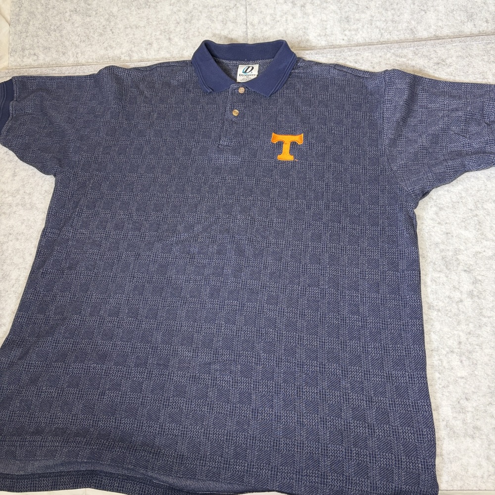 Tennessee Polo Shirt XL Dynasty Blue Pattern Embroidered T Logo
